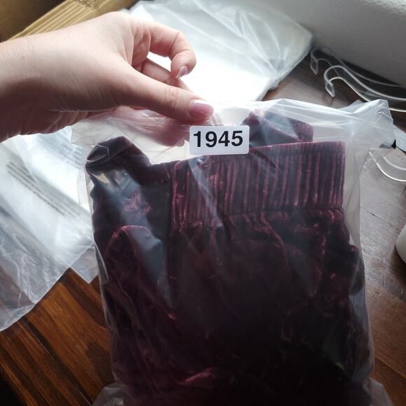 Sundance Pants Velvet Women XS Burgundy Pull On Elastic Waist Wide Leg Crushed - Picture 9 of 9